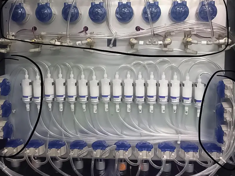 peristaltic pump in delivery of ink