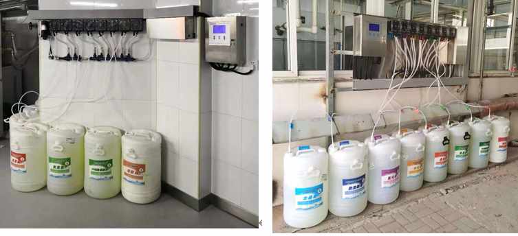 Diagram of the automatic dispenser in the laundry room